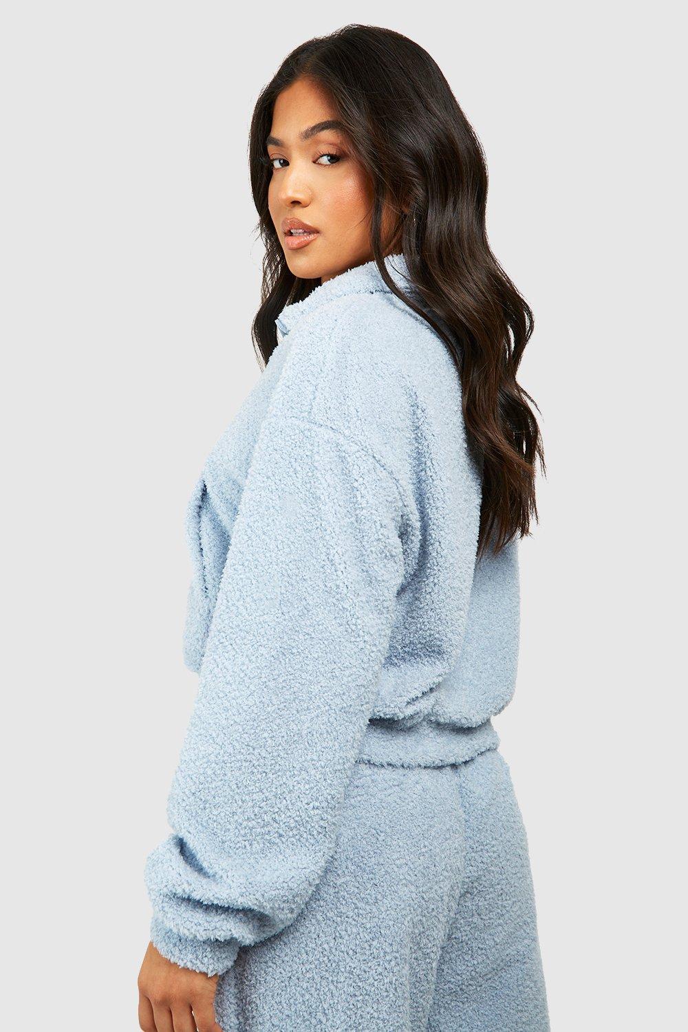 Light blue outlet quarter zip sweatshirt